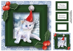 Meowy Christmas Cat - Persian 8x8