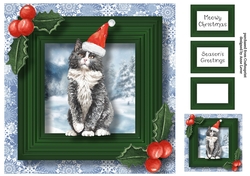 Meowy Christmas Cat - Norwegian Forest 8x8