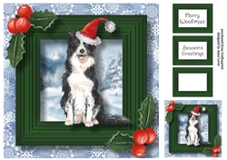 Merry Woofmas Dog - Border Collie 8x8