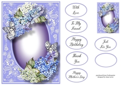 Gorgeous Lilac In Blue & Beautiful Frame A5