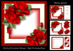 Pretty Porcelain Roses - Red No Butterflies