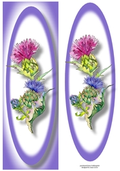 Simple Thistle Flowers Lge DL