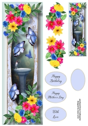 Blooms & Butterflies - Bright Bouquet Large DL