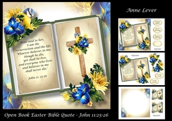 Open Book Easter Bible Quote - John 11:25-26