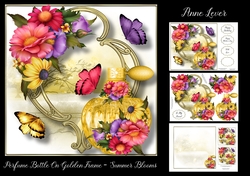 Perfume Bottle On Golden Frame - Summer Blooms