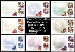 Blooms & Butterflies On Golden Frame QUICK TOPPER INSERTS Bumper Kit