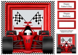 Formula Race Car - Red 8x8