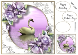 Gorgeous Swan With Porcelain Roses 8x8