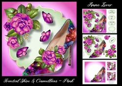 Fractal Shoe & Camellias - Pink