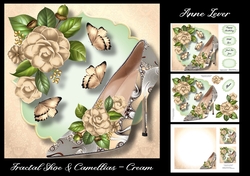 Fractal Shoe & Camellias - Cream