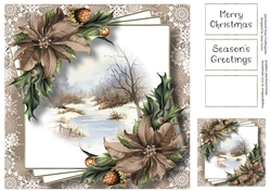Faded Edge Christmas Scene - The Frozen Stream 8x8