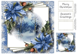 Faded Edge Christmas Scene - Snowy Moonlit Forest 8x8