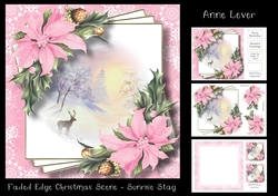 Faded Edge Christmas Scene - Sunrise Stag