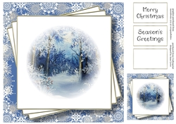 Faded Scene - Snowy Moonlit Forest - No Flowers