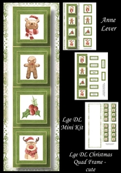 Lge DL Christmas Quad Frame - Cute