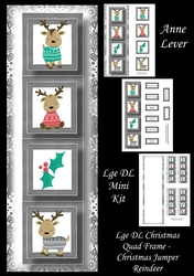 Lge DL Christmas Quad Frame - Christmas Jumper Reindeer