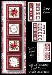 Lge Dl Christmas Quad Frame - Scarlet Poinsettia