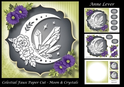 Celestial Faux Papercut - Moon & Crystals