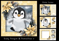 Baby Penguin & Poinsettias 3