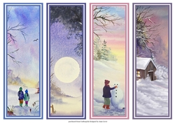 Winter Scene Bookmarks Sheet 1