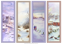Winter Scene Bookmarks Sheet 2