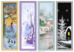 Winter Scene Bookmarks Sheet 5