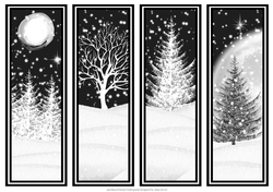 Winter Scene Bookmarks Sheet 6