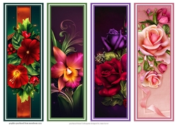 Beautiful Floral Bookmarks Sheet 12