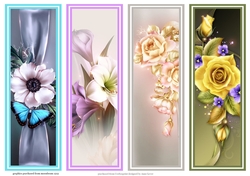 Beautiful Floral Bookmarks Sheet 16