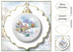 The Christmas Cottage Bauble 3 NO FLOWERS