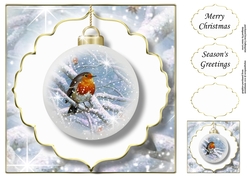 The Christmas Robin Bauble 2 NO FLOWERS