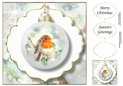 The Christmas Robin Bauble 3 NO FLOWERS