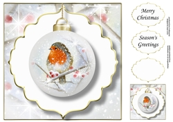The Christmas Robin Bauble 4 NO FLOWERS