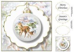 The Christmas Vintage Deer Bauble 4 NO FLOWERS