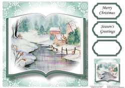 Open Book Scenic Christmas No Flowers - Frozen Stream