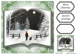 Open Book Scenic Christmas No Flowers - Midnight Walk