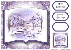 Open Book Scenic Christmas No Flowers - Winter Church