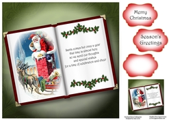 Open Book Christmas No Flowers - Santa