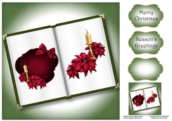 Open Book Christmas No Flowers - Magenta Candle