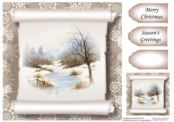 Christmas Parchment Scroll 6 No Flowers