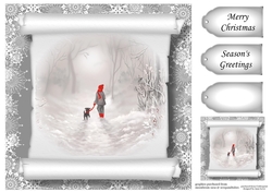Christmas Parchment Scroll 8 No Flowers