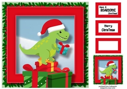 Christmas Dinosaur 1 8x8
