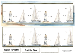Landscape Lge DL - Boats & Lighthouse