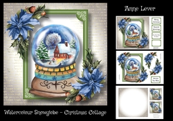 Watercolour Snowglobe - Christmas Cottage