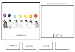 6x6 + Insert Baby Penguin Birthday