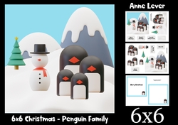 6x6 Christmas - Penguin Family
