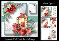 Gorgeous Red Poinsettia And Lamp