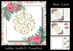 Golden Bauble & Poinsettias