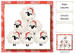 Seasons Bleatings - White Christmas Sheep 8x8