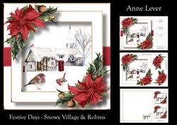 Festive Days - Snowy Village & Robins
